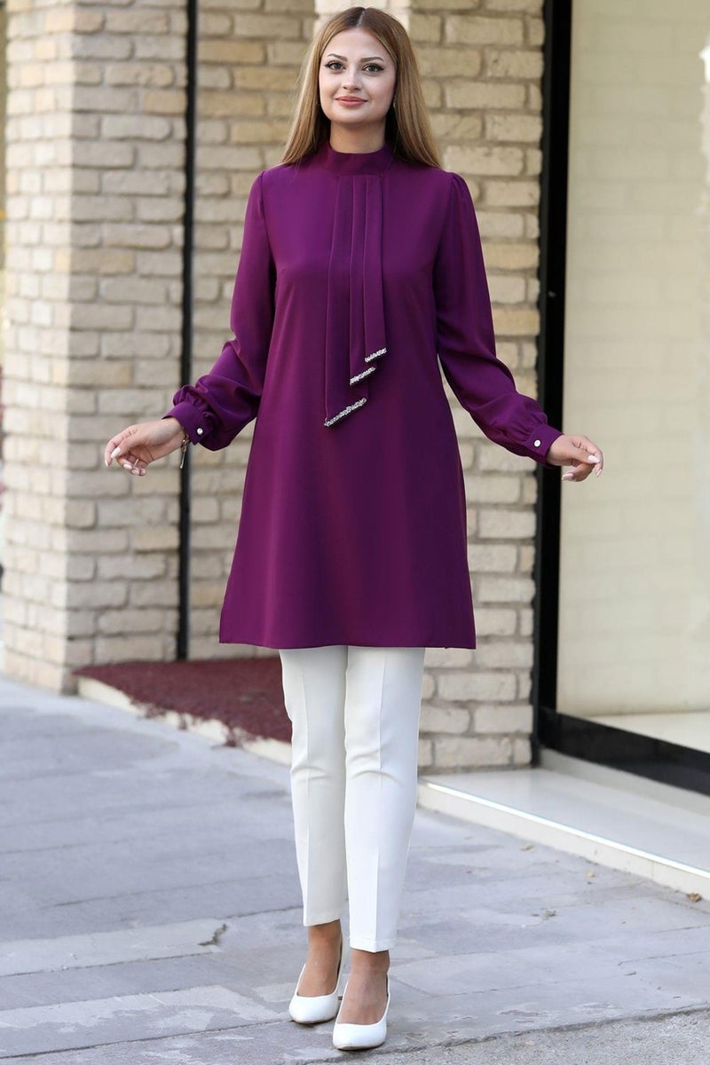 Esilanur Işıl Hijab Tunic Plum  - Image 1