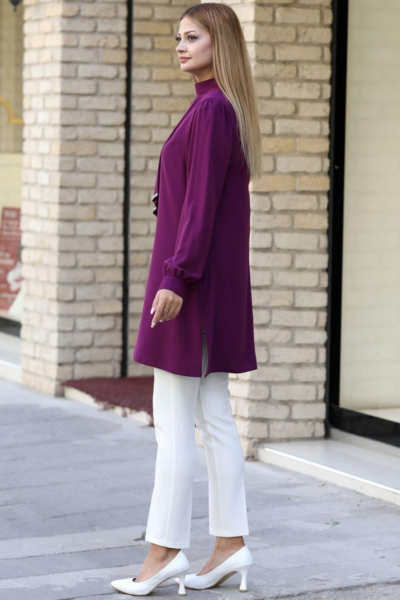 Esilanur Işıl Hijab Tunic Plum  - Image 3