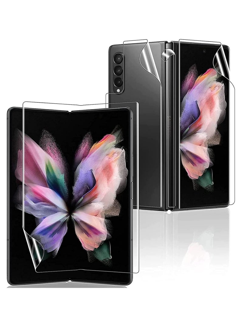 MIGOFAST - 3 in 1 Front + back GLASS Film Designed for Galaxy Z Fold 4 5G soft hydrogel film Explosion proof Suitable for screen protector of Samsung Galaxy Z Fold 4 2021 Transparent - Image 1
