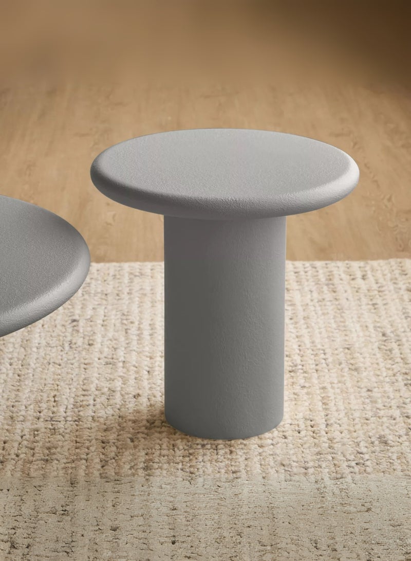 Karnak Sway 2-Piece Modern Grey Coffee Table & Side Table Set – Minimalist Round Center Tables for Living Room , Balcony , & Garden Living Room Table Bed Room UAE - Image 2