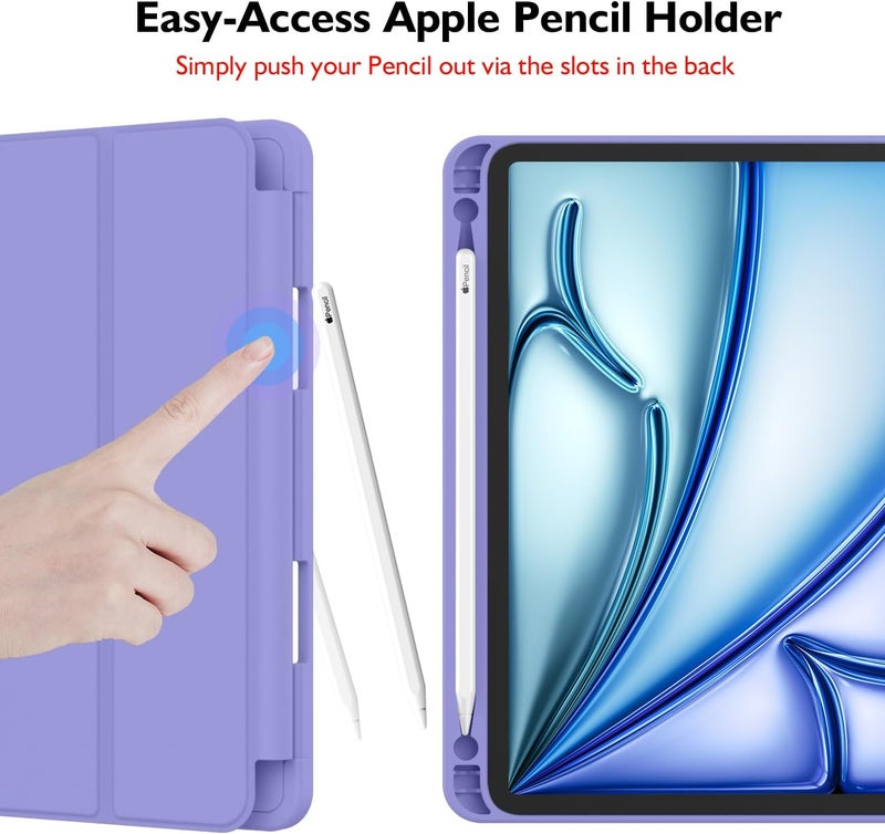 iMieet iPad Air 11 Inch Case M3(2025) / M2 (2024), iPad Air 5th/4th Generation Case 2022/2020 10.9 Inch with Pencil Holder,Trifold Stand Smart Case with Soft TPU Back(Slate Blue) - Image 3