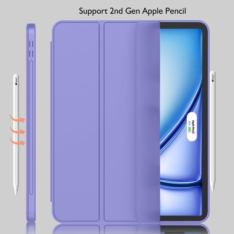 iMieet iPad Air 11 Inch Case M3(2025) / M2 (2024), iPad Air 5th/4th Generation Case 2022/2020 10.9 Inch with Pencil Holder,Trifold Stand Smart Case with Soft TPU Back(Slate Blue) - Image 2