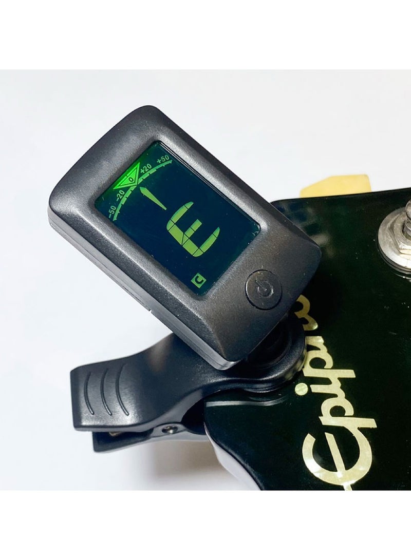 Generic JT-06 Clip-on negative display backlight tuner, electric guitar tuner, 440Hz, suitable for 12-tone equal temperament, guitar, bass, violin, UKULELE C, UKULELE D tuning projects. Tuning range: 0A (27.5Hz) - 8C (4186.01Hz)  - Image 3