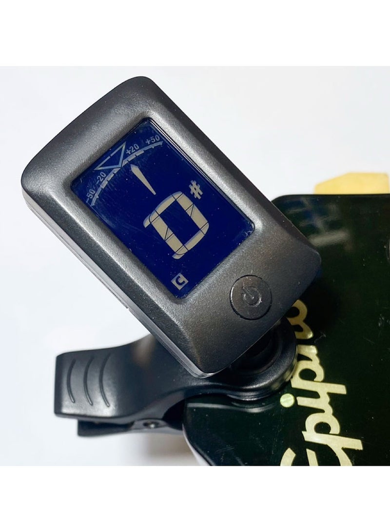 Generic JT-06 Clip-on negative display backlight tuner, electric guitar tuner, 440Hz, suitable for 12-tone equal temperament, guitar, bass, violin, UKULELE C, UKULELE D tuning projects. Tuning range: 0A (27.5Hz) - 8C (4186.01Hz)  - Image 4
