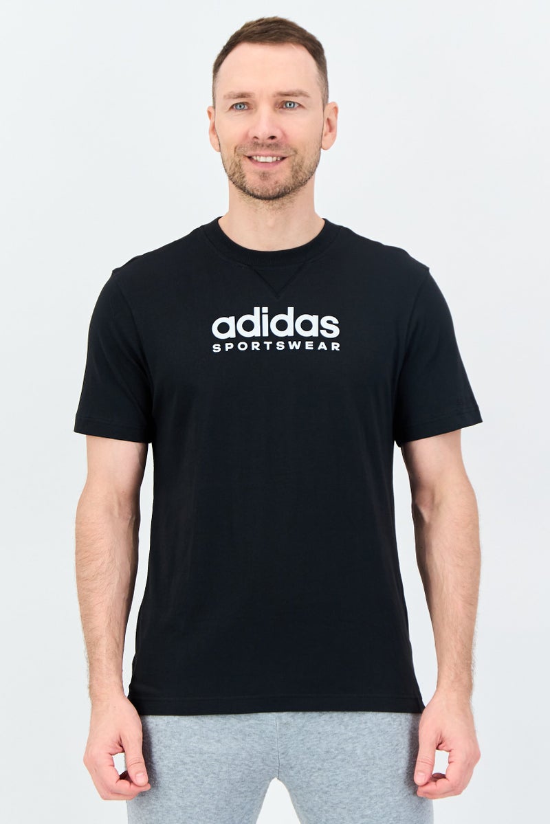 Adidas تي شيرت رياضي للرجال بأكمام قصيرة مناسب في الهواء الطلق، أسود - Image 1