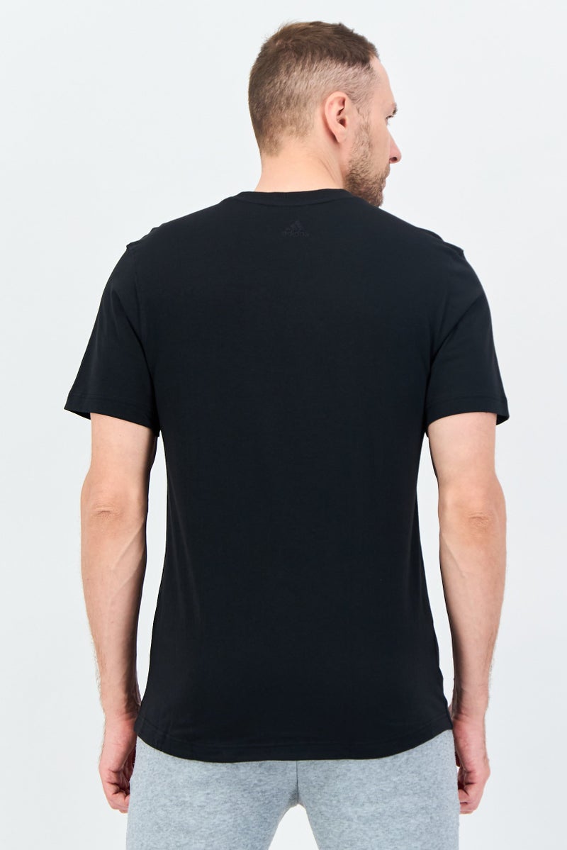 Adidas تي شيرت رياضي للرجال بأكمام قصيرة مناسب في الهواء الطلق، أسود - Image 3