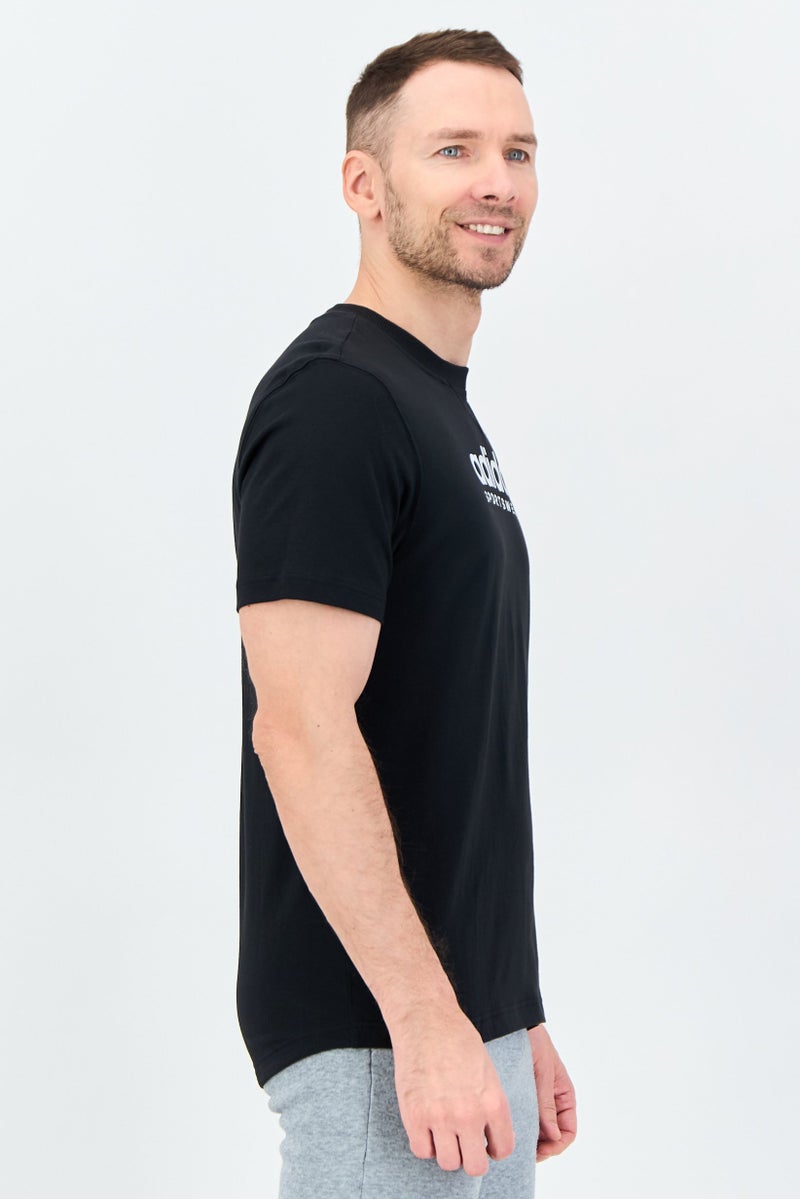 Adidas تي شيرت رياضي للرجال بأكمام قصيرة مناسب في الهواء الطلق، أسود - Image 2