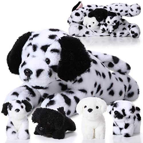 Skylety 5 Pcs Dog Stuffed Animal Puppy Stuffed with Babies Inside 1 Big Mommy with 4 Mini Baby Cute Soft Toy for Children Birthday Party Adopt a Puppy FavorDalmatians - Image 1