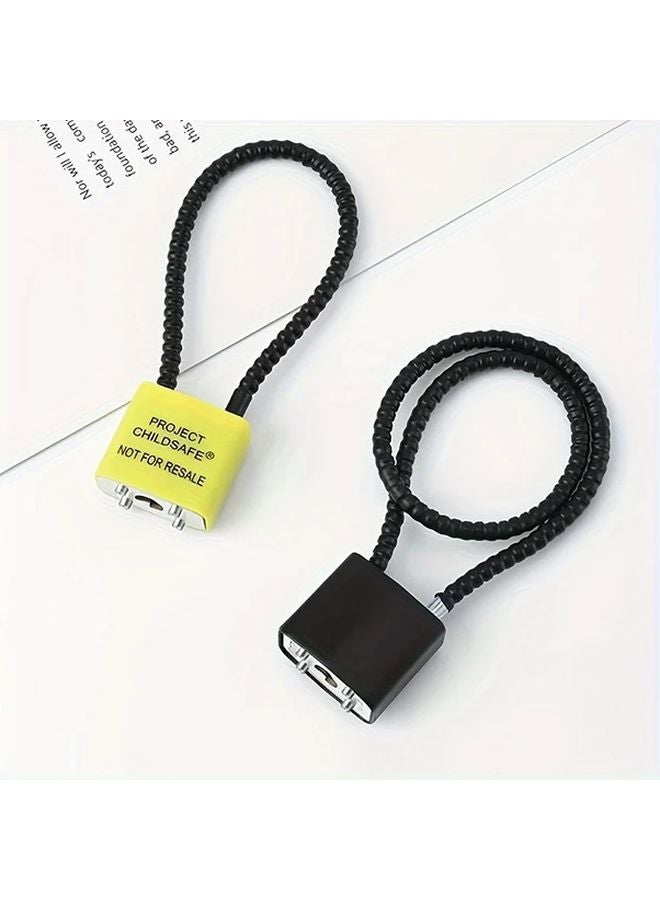 2pcs Heavy Duty Steel Cable Padlocks Anti Theft Color Coded Keys Secure Cabinet Lock - Image 5