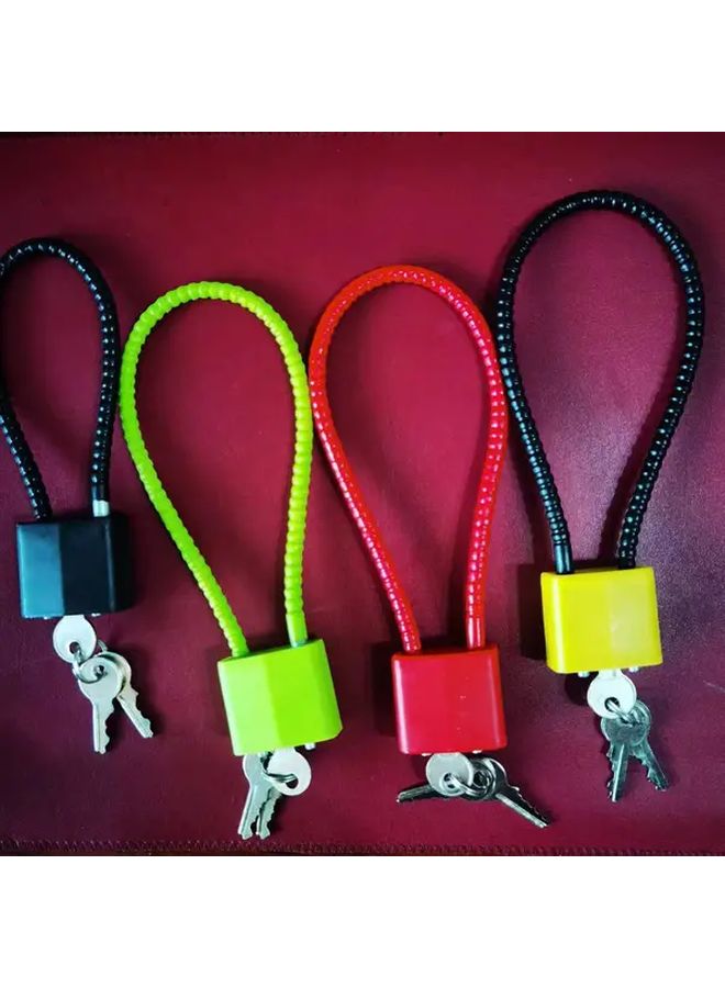 2pcs Heavy Duty Steel Cable Padlocks Anti Theft Color Coded Keys Secure Cabinet Lock - Image 3