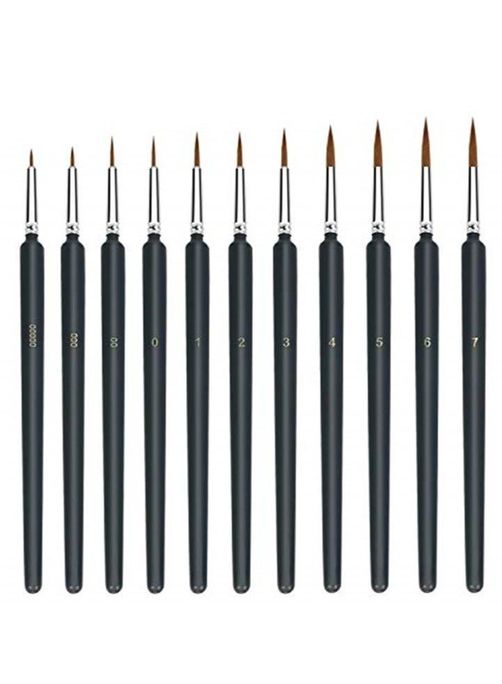 11 Pieces Fine Detail Paint Brush Miniature Small Thin Painting Brushes Kit Micro Artist Acrylic Paints Brush Set - Image 1