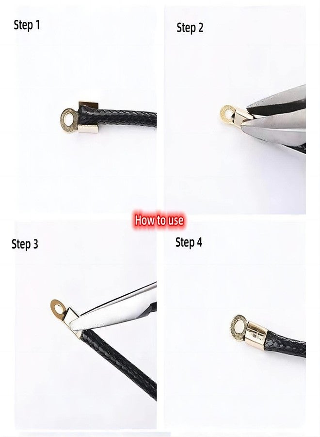 KAEZDD 200 Pieces Fold Over Cord Ends Cord Crimp End Tips Fold-Over End Caps Leather Ribbon Ending Clasp Tips Jewelry Connector for Jewelry Making, 3.5 x 9 mm/ 0.14 x 0.35 Inch, 6 Colors - Image 4