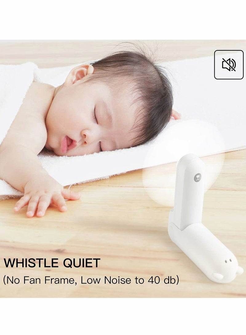 SOLARAE Handheld Portable Fan, 3 IN 1 Mini Pocket Fan, for Home Sports Outdoor Travel, Rechargeable Quiet Mini Fan for Travel, with 14-21 Hrs Runtime, 2 Speeds, Enhanced Airflow, Flashlight - Image 2