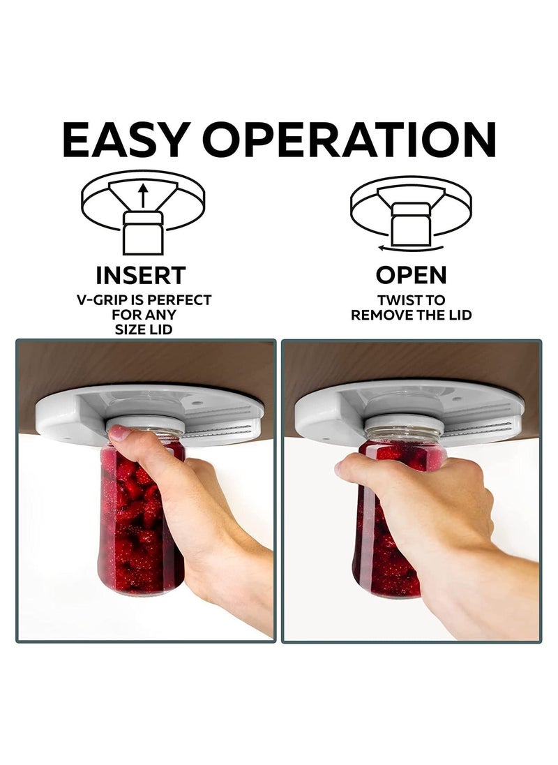 SYOSI - Under Cabinet Lid Jar Opener - for Weak Hands and Seniors With Arthritis - Heavy Duty, Allows to Easily Unscrew Any-Size Lid - Effortless Bottle & Can Opener for your Kitchen - Image 1