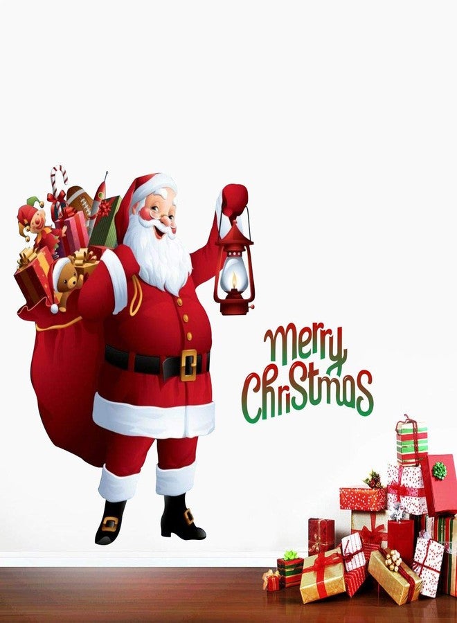 DecorVilla Decor Villa™ PVC Vinyl Christmas 3D Wall Sticker JUST Peel & Stick New Modern Art & Trendy Wall Stickers for Home Decoration, Living Room,Office Bedroom etc Size- 58 CM X 58 CM, Multicolor - Image 1