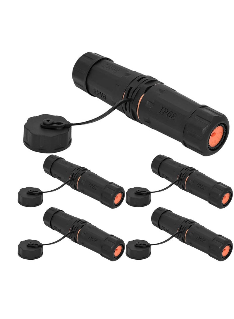 SYOSI 5PCS Shielded RJ45 CAT6A Waterproof Connector IP68 Cat5/5e/6 8P8C Ethernet LAN Cable Coupler Female to Female Outdoor Network Adapter with Waterproof Dustproof Cap Cover for Outdoor Network - Image 1