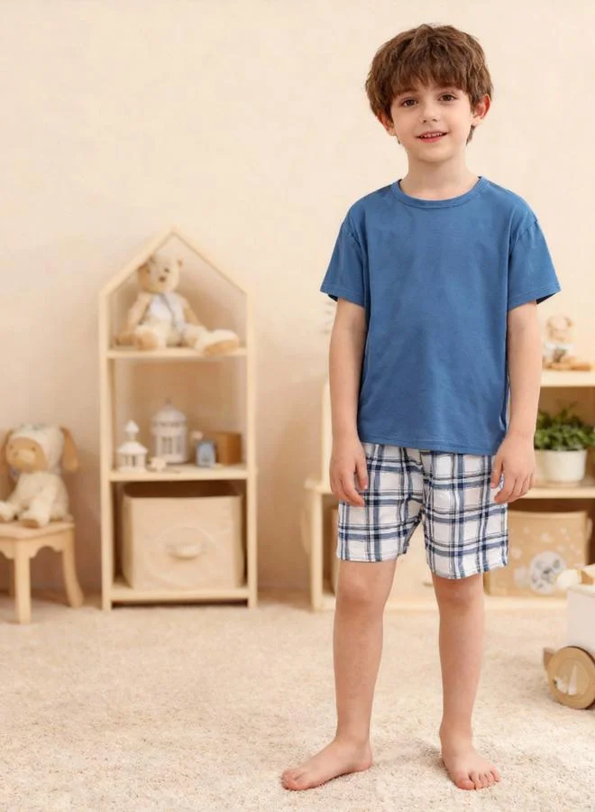 تايك تو مجموعة من بيجاما شورت مربعات وتيشيرت