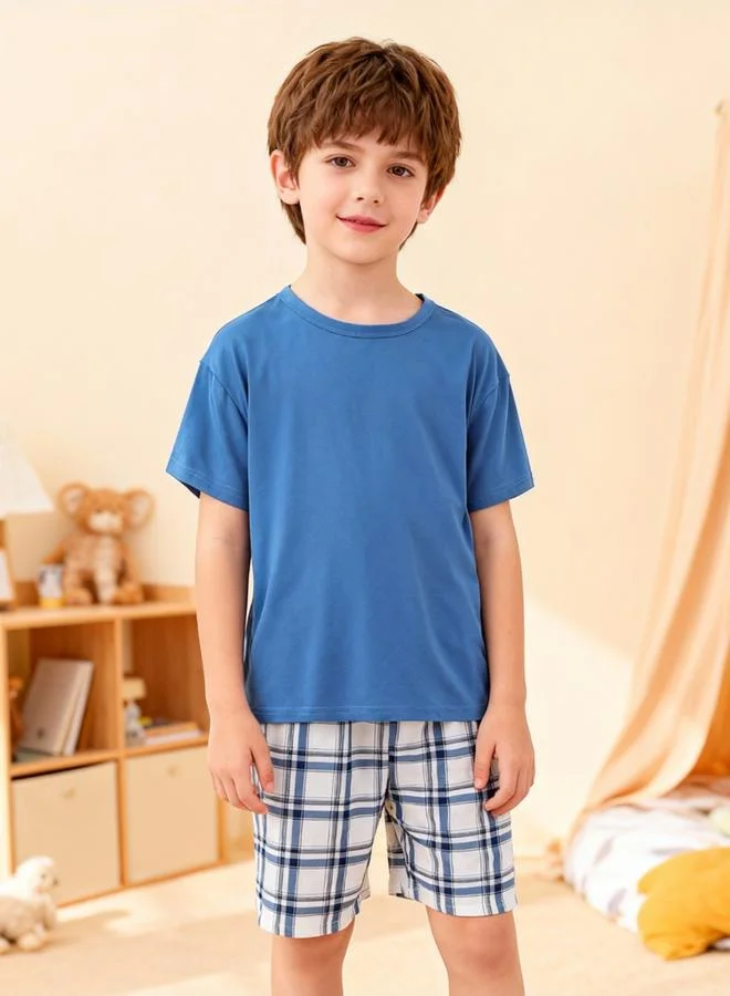 تايك تو مجموعة من بيجاما شورت مربعات وتيشيرت