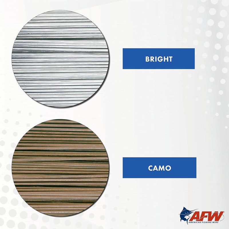 AFW Tooth Proof Stainless Steel Single Strand Hard Leader Wire - Bright and Camo for Shark, Barracuda, King Mackerel, Wahoo, Snook Bite Protection for Toothy Critters, Rigging Baits and Lures - Image 3