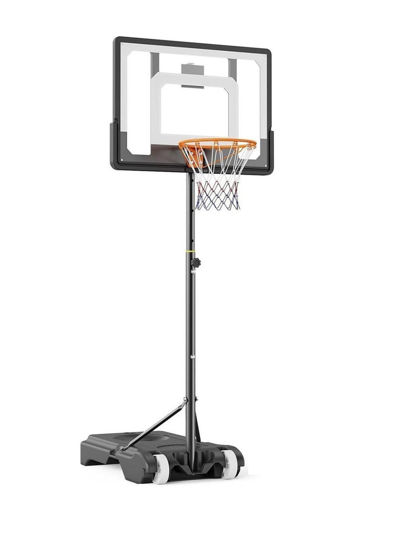 Pikengenus Portable Basketball Hoop Adjustable 4.0-7ft, Portable Outdoor Goal System with 32 Inch Shatterproof Backboard, Perfect for Kids, Teens, Adults in Driveway, Backyard, Indoor Use - Image 1