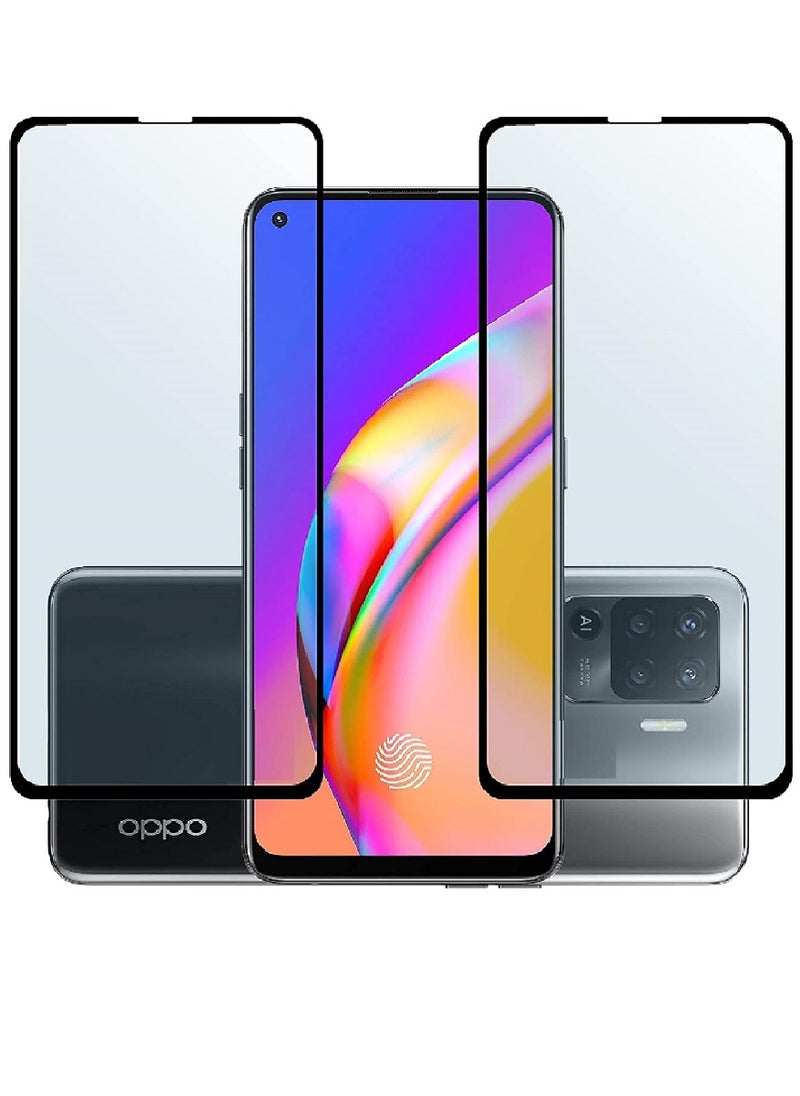 Super 2 Pieces Tempered Glass Screen Protector 5D Designed For Oppo Reno5 5G Full Glue Edge to Edge Full Screen Coverage And Bubble Free - Image 1