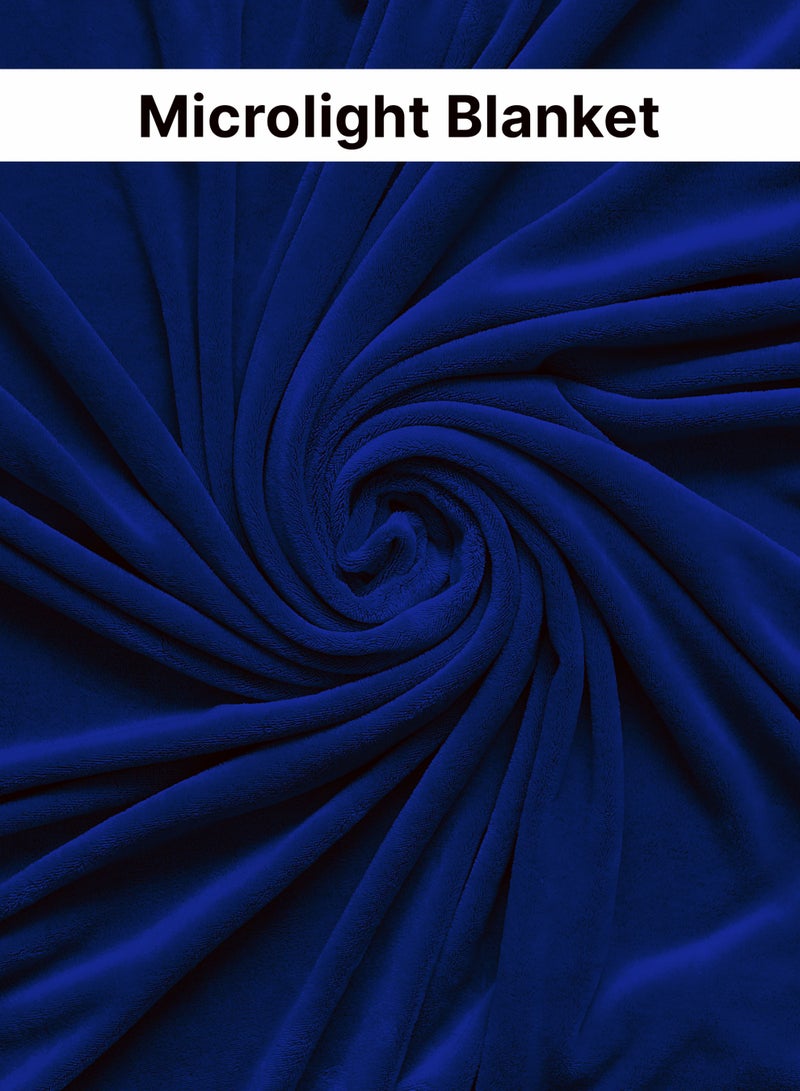 طاب مساؤك بطانية صوف مزدوجة فائقة النعومة والدفء - 310 جرام لكل متر مربع، ناعمة ودافئة للغاية، مناسبة لجميع المواسم - 220 × 240 سم، لون أزرق - بطانية مريحة من الألياف الدقيقة للأريكة وغرفة النوم - Image 3