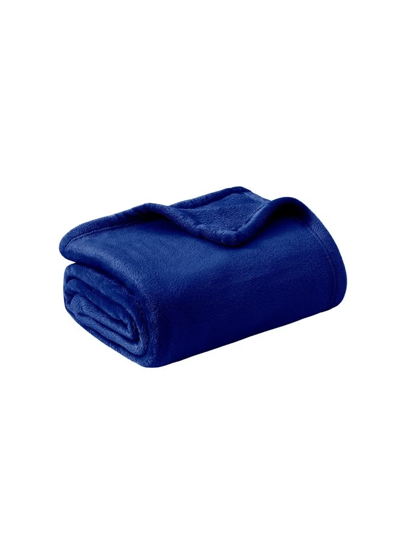 طاب مساؤك بطانية صوف مزدوجة فائقة النعومة والدفء - 310 جرام لكل متر مربع، ناعمة ودافئة للغاية، مناسبة لجميع المواسم - 220 × 240 سم، لون أزرق - بطانية مريحة من الألياف الدقيقة للأريكة وغرفة النوم - Image 1