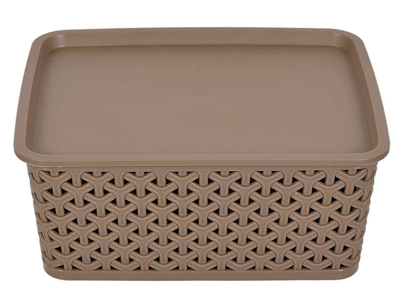 BRUSHFINCH Multipurpose Storage Baskets Big with Lid for KitchenBooks PlasticSet of 1 355 x 296 x 22 cm1 - Image 3