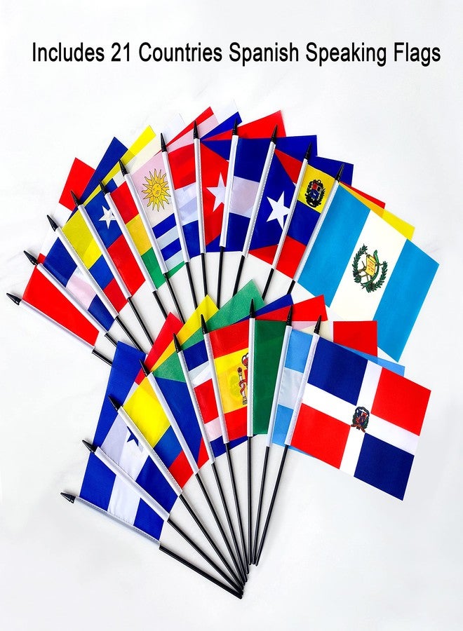 Consummate 38 Countries Latin America Latino Small Mini Stick Flags Include 21 Spanish Speaking Countries Flags for Hispanic Heritage Month Decoration,5 x 8 Inches,38 Pack - Image 5