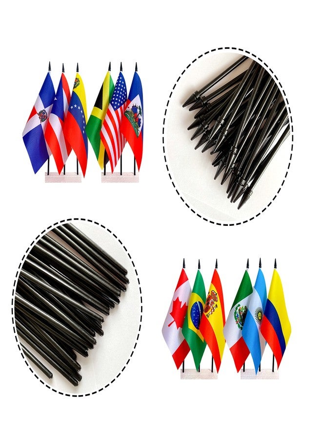 Consummate 38 Countries Latin America Latino Small Mini Stick Flags Include 21 Spanish Speaking Countries Flags for Hispanic Heritage Month Decoration,5 x 8 Inches,38 Pack - Image 3