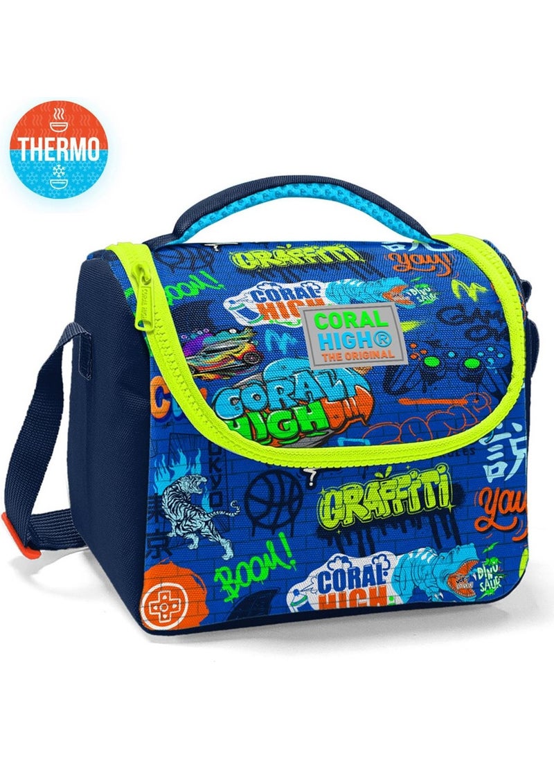 CORAL HIGH Kids Saks Graffiti Patterned Thermo Lunchbox 11767  - Image 3