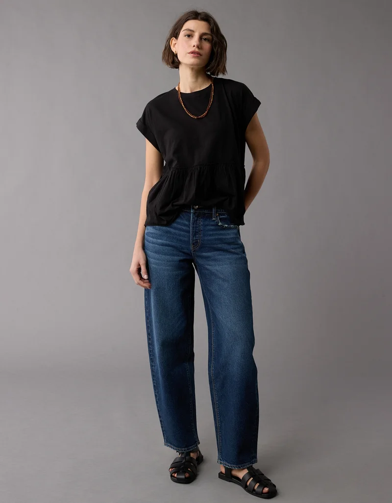 امريكان ايجل Casual Oversized Tie T-Shirt