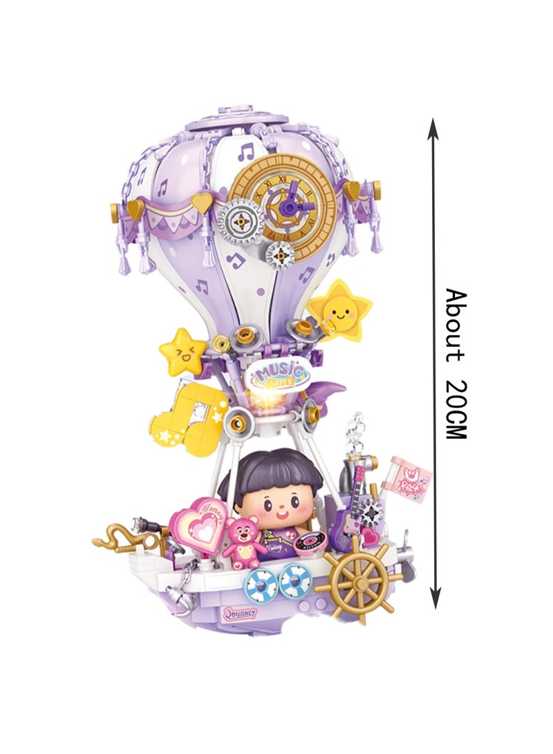 Purple Hot Air Balloon Building Block Toy Creative Assembly Model Ornaments Children'S Educational Game Gift - Image 2