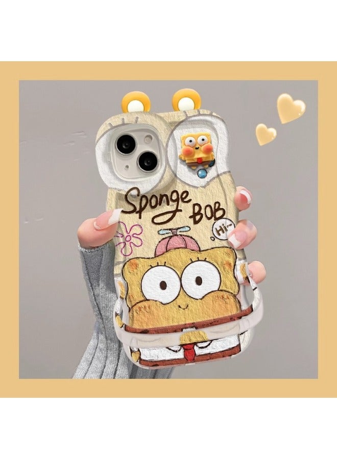 Patrick Star Doll For Iphone 15 Mobile Phone Case 14pro Double Stand 13 Cute Cartoon XR Niche 12/11 Soft-Color:Bench Double Bracket-transparent-texture Painting Star+doll+ears-Applicable Models:For Iphone 12 Pro
