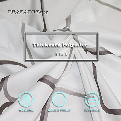 DEARARTBath Square White Shower Curtain Liner for Bathroom, 60''W*72''L inch Fabric Shower Curtains with Grommet and Hooks, Easy Care Easy Clear 100% Waterproof and Machine Washable - Image 5