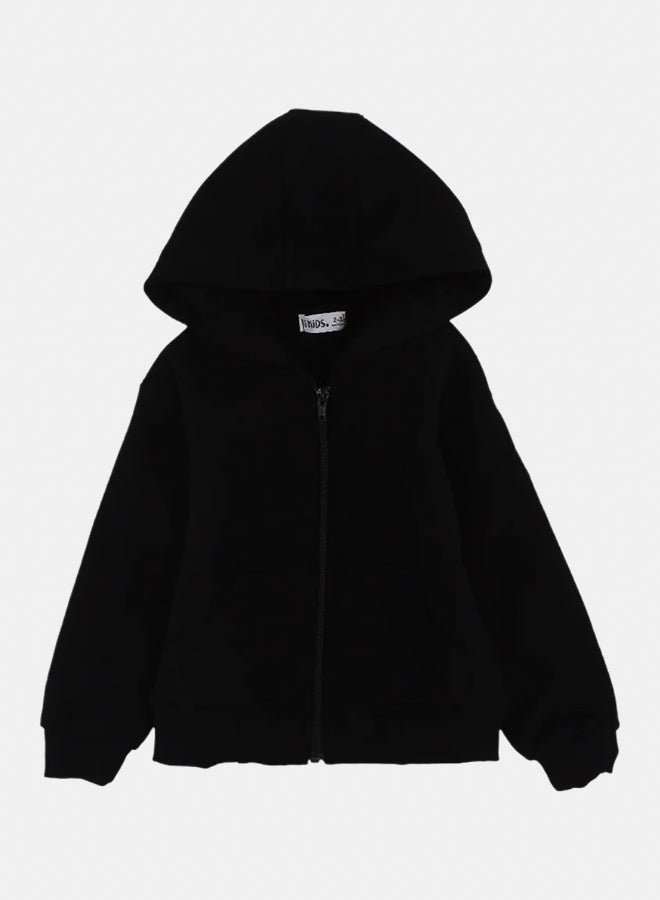 اوركيدز هودي فرو داخلي بسوستة للأطفال – أسود - Image 1