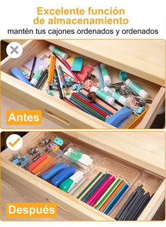 Occuwzz 25PCS Drawer Organizer Space Saving Transparent Plastic Storage Box Suitable for Desk Tool Box Dresser  - Image 3