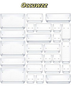 Occuwzz 25PCS Drawer Organizer Space Saving Transparent Plastic Storage Box Suitable for Desk Tool Box Dresser  - Image 1