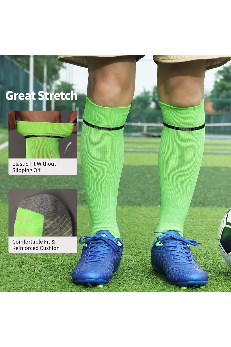 SKY WING Men's And Women's Soccer Socks Color Stretchy Compression Knee High Tube Socks Football Athletic Socks for Unisex-Green-4 Pair - Image 2