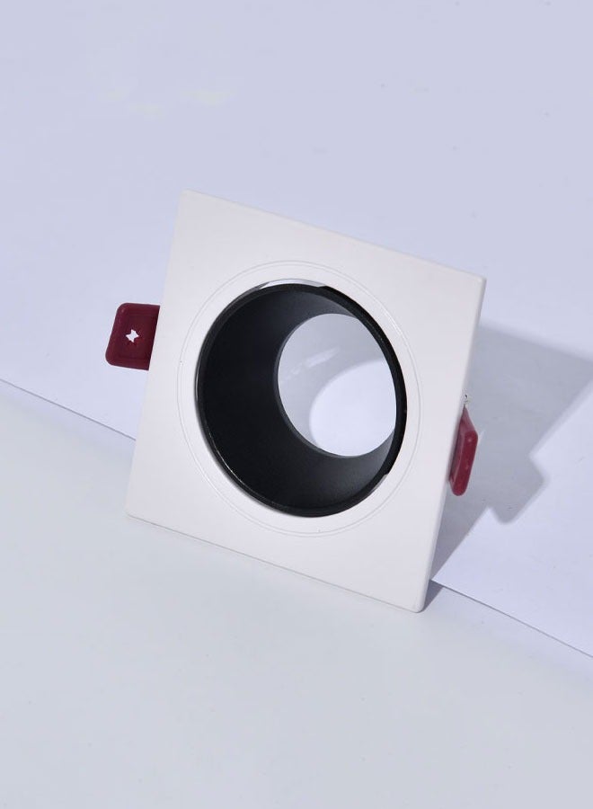 ٍSiera Light Frame Spotlight Single Square aluminium white with black reflection H-101 - Image 1