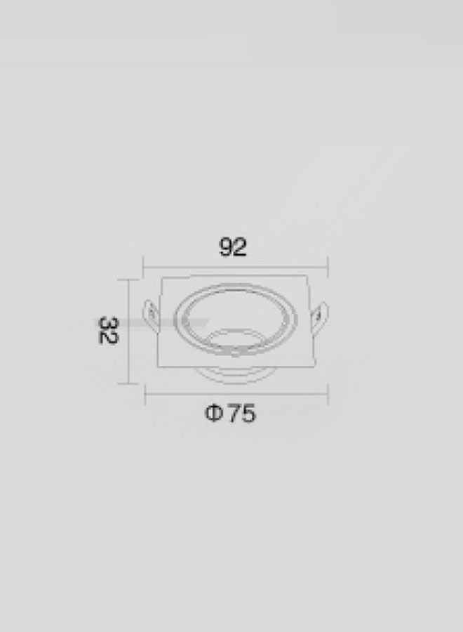ٍSiera Light Frame Spotlight Single Square aluminium white with black reflection H-101 - Image 3