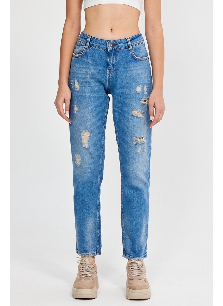 Alexander Gardi - Special Collection Ripped Detail Denim Trousers (AG-1051G) - Image 1