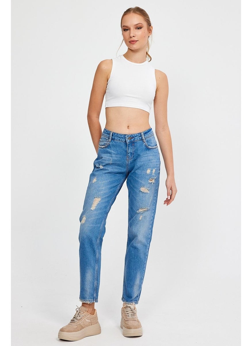 Alexander Gardi - Special Collection Ripped Detail Denim Trousers (AG-1051G) - Image 1