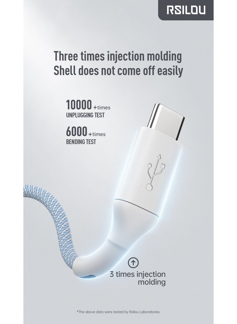 RSILOU-R2026 Type-C to Type-C Fast Charging Data Cable – 100cm, High-Speed Charging & Data Transfer, Tangle-Free - Image 4