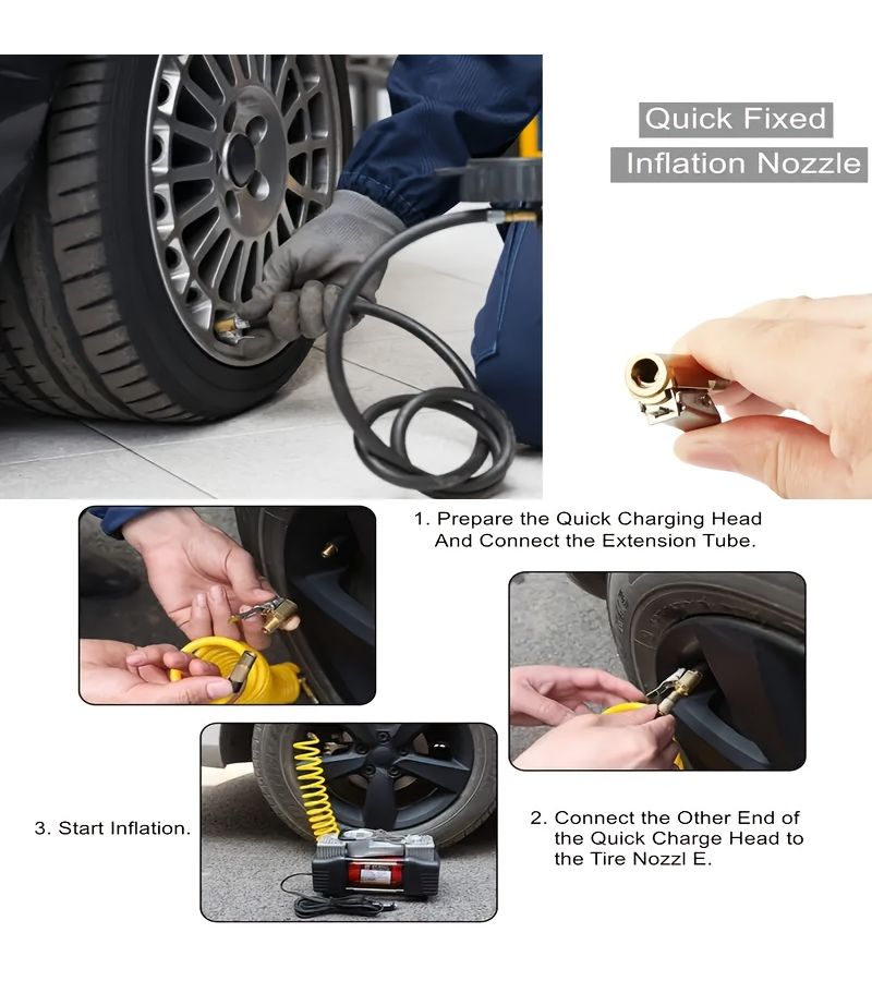Heavy Duty Brass Tire Inflator Nozzle With Locking Mechanism 3 Pack Precision Valve Core Thread Durable Copper Build Easy To Clamp Fits Air Pumps Tire Inflators For Car Maintenance Repair Essential For Car Owners Mechanics - Image 5
