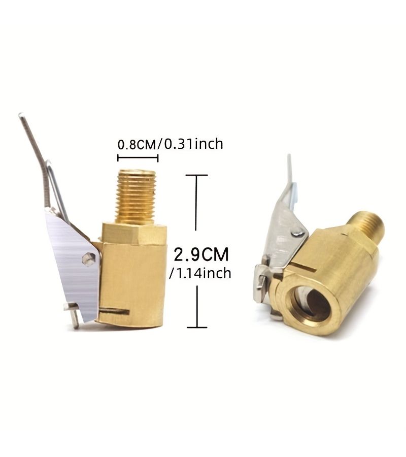 Heavy Duty Brass Tire Inflator Nozzle With Locking Mechanism 3 Pack Precision Valve Core Thread Durable Copper Build Easy To Clamp Fits Air Pumps Tire Inflators For Car Maintenance Repair Essential For Car Owners Mechanics - Image 2