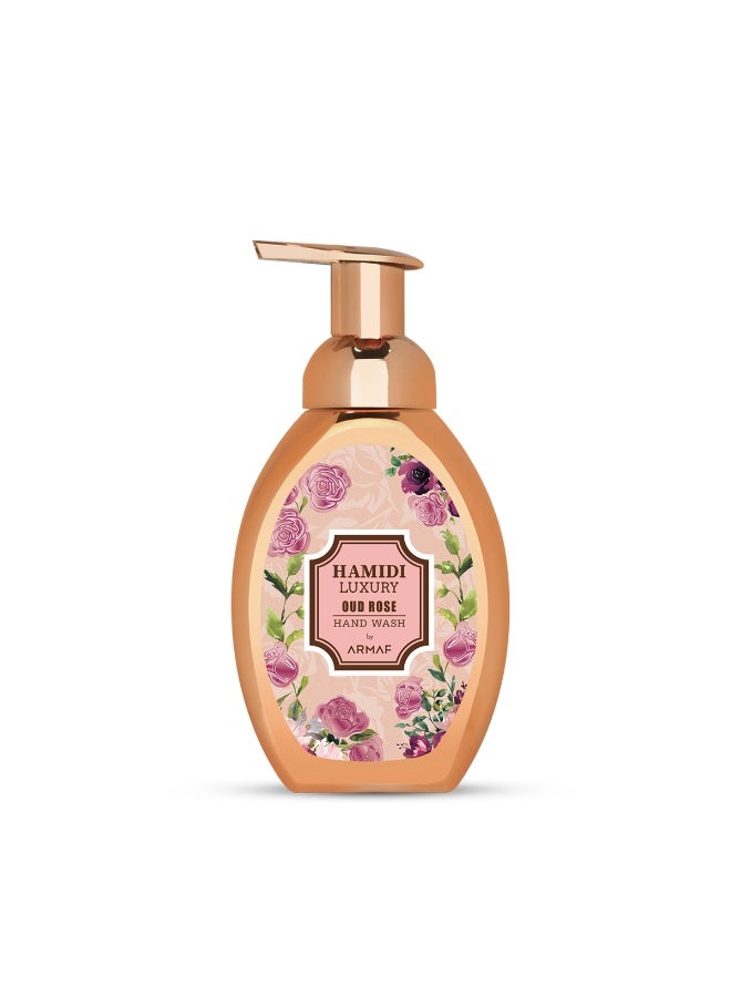 Hamidi Luxury Rose Oud Hand Wash 350ml – Gentle Cleansing & Hydrating Formula with Elegant Rose and Oud Fragrance for Soft, Refreshed Hands