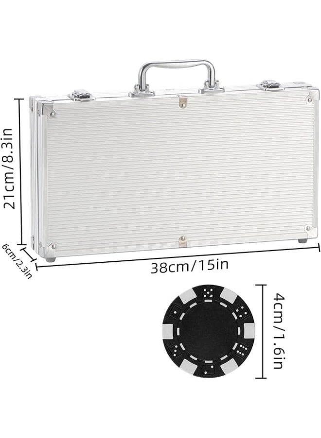 300Pcs Poker Chips Set for Texas Holdem,Blackjack, Tournaments with Aluminum Case,2 Decks of Cards, Dealer, Small Blind, Big Blind Buttons and 5 Dice,11.5 Gram - Image 3