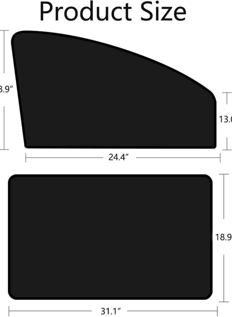 Car Side Window Sun Shades, Window Sunshades Privacy Curtains, 100% Block Light for Breastfeeding, Taking a nap, Changing Clothes, Camping (Front&Back 4pcs) - Image 2