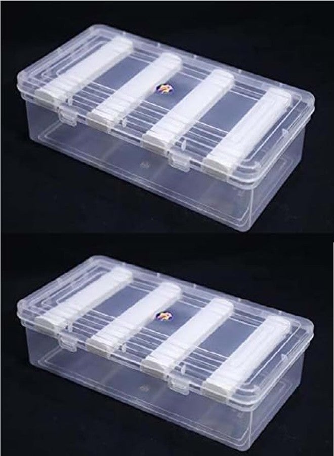KAPDOLIYAS Multipurpose Transparent Accessories Plastic Storage Box With 4 Detachable Rods For Women and Girls,Organizer Case For Jewellery, Bangles Box (Pack of 2) - Image 1